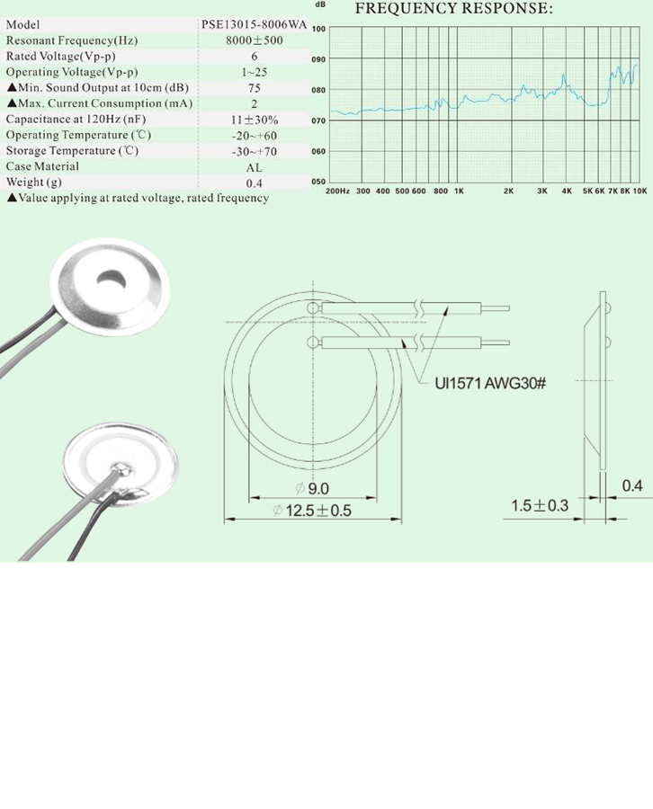 壓電蜂鳴器參數(shù)圖